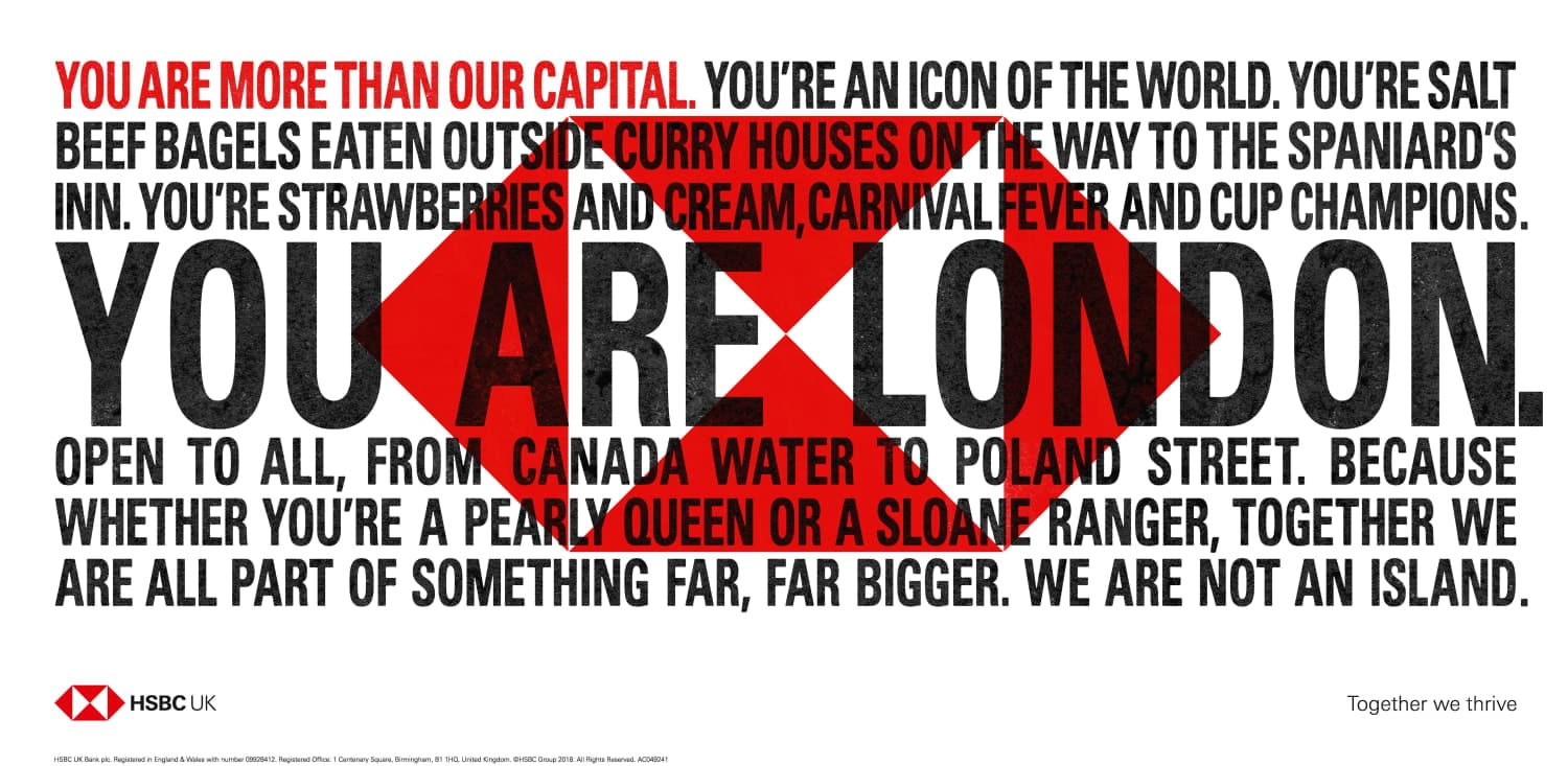 HSBCs "We are not an island" purpose driven marketing campaign
